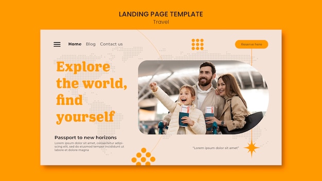 PSD gratuito plantilla de página de destino de viajes y aventuras