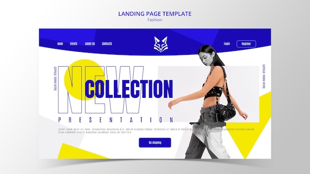 Plantilla de página de inicio de colección de moda