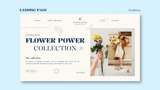 Plantilla de página de inicio de colección de moda