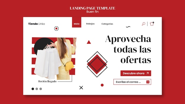 Plantilla de página de inicio del evento Buen fin