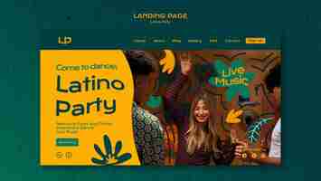 PSD gratuito plantilla de página de inicio de fiesta latina