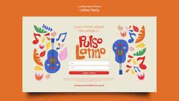 PSD gratuito plantilla de página de inicio de fiesta latina