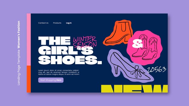 Plantilla de página de inicio de moda femenina