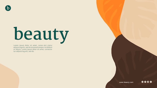 Plantilla de página web de belleza con formas abstractas