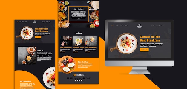 Plantilla de página web moderna para restaurante de desayuno