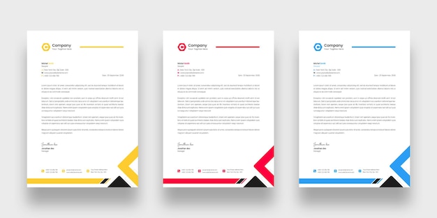Plantilla de papel de carta para empresas modernas