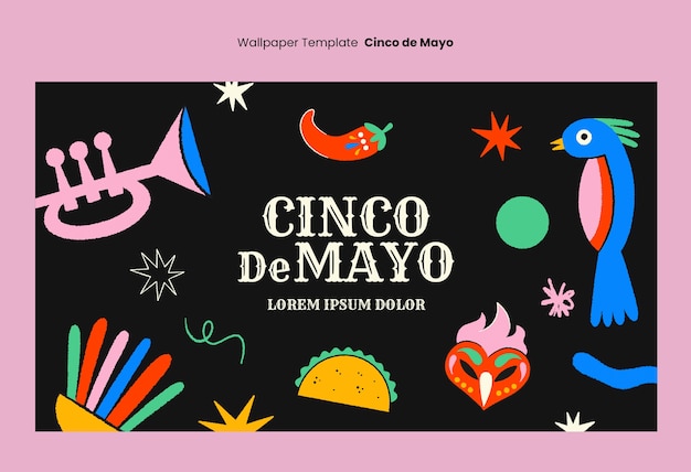 Plantilla de papel tapiz de cinco de mayo