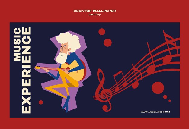 plantilla de papel tapiz de escritorio para la celebración del día del jazz