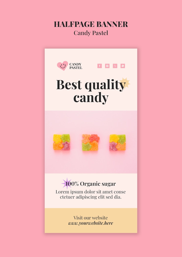 PSD gratuito plantilla de pastel de caramelo de azúcar orgánico