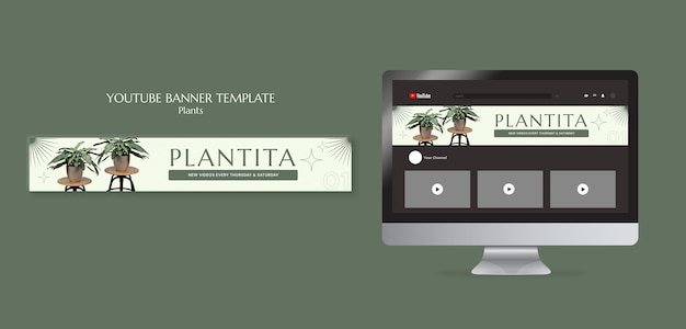 PSD gratuito plantilla de plantas de diseño plano