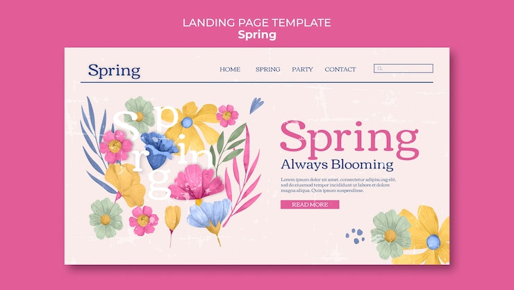 PSD gratuito plantilla de plantillas web para la celebración de la primavera