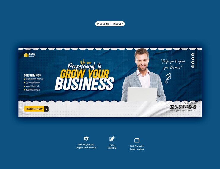PSD gratuito plantilla de portada de facebook de la agencia de marketing digital y corporativa