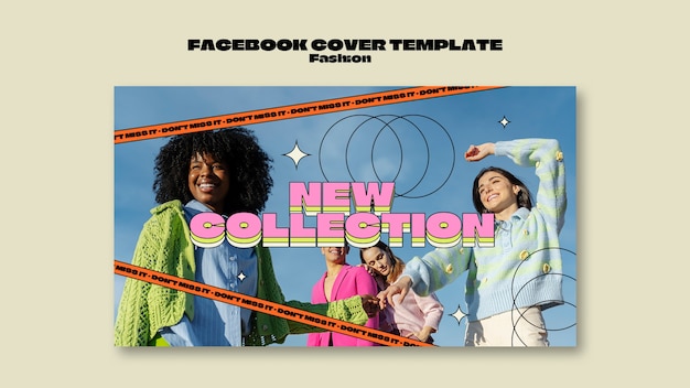 PSD gratuito plantilla de portada de facebook de colección de moda