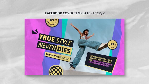 Plantilla de portada de facebook de concepto de estilo de vida