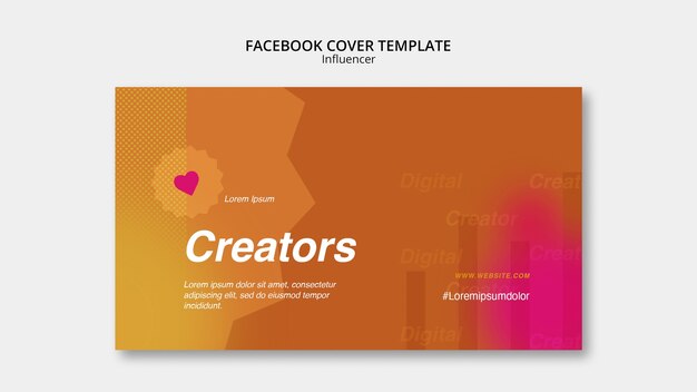 Plantilla de portada de facebook de contenido de influencer