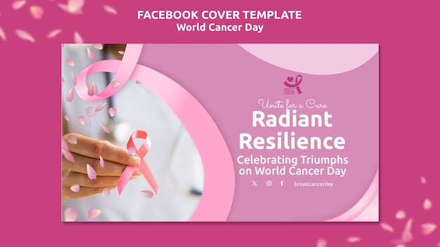 PSD gratuito plantilla de portada de facebook para el día mundial del cáncer