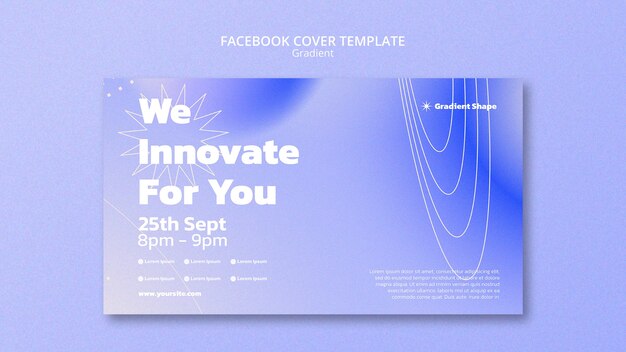 Plantilla de portada de facebook de estilo degradado