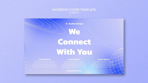 Plantilla de portada de facebook de estilo degradado