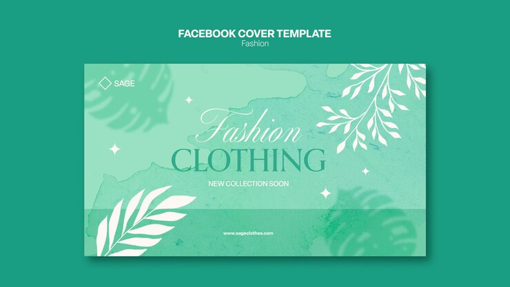 PSD gratuito plantilla de portada de facebook de estilo de moda botánica