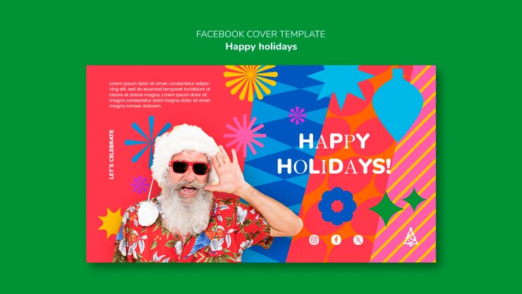 PSD gratuito plantilla de portada de facebook de felices fiestas