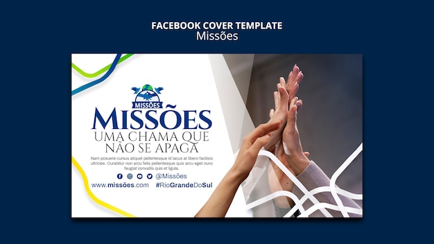 PSD gratuito la plantilla de portada de facebook de missoes