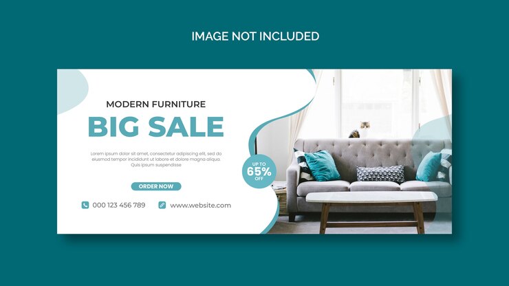 PSD gratuito plantilla de portada de facebook de muebles mínimos