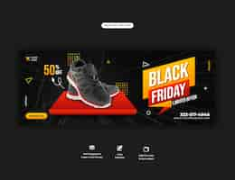 PSD gratuito plantilla de portada de facebook de super rebajas de black friday