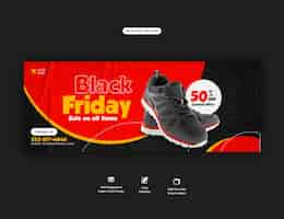 PSD gratuito plantilla de portada de facebook de super rebajas de black friday