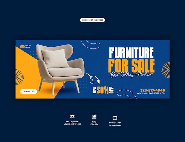 PSD gratuito plantilla de portada de facebook de venta de muebles