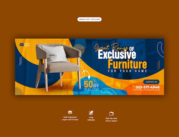 PSD gratuito plantilla de portada de facebook de venta de muebles