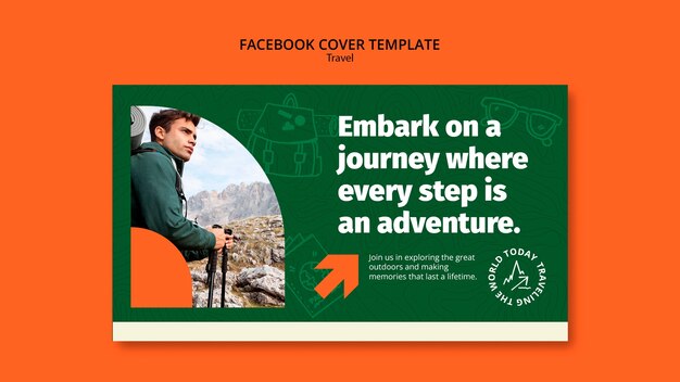 Plantilla de portada de facebook de viaje