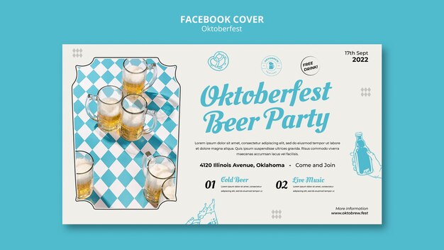 Plantilla de portada de redes sociales para la celebración del oktoberfest