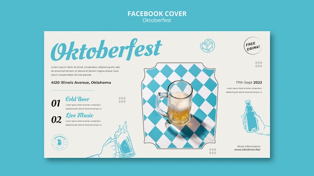 Plantilla de portada de redes sociales para la celebración del oktoberfest