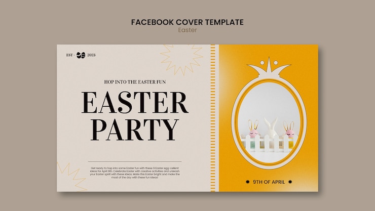 PSD gratuito plantilla de portada de redes sociales para celebración de pascua