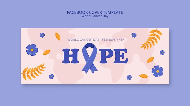 Plantilla de portada de redes sociales del día mundial contra el cáncer