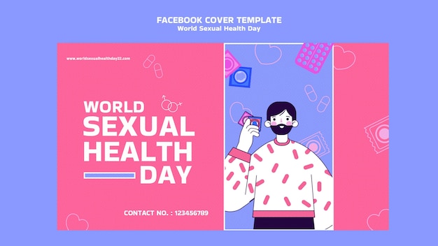 PSD gratuito plantilla de portada de redes sociales del día mundial de la salud sexual