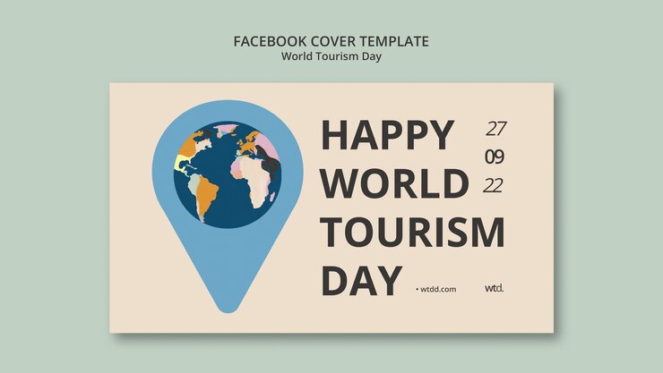 PSD gratuito plantilla de portada de redes sociales del día mundial del turismo