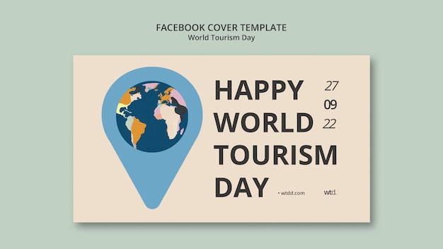 Plantilla de portada de redes sociales del día mundial del turismo
