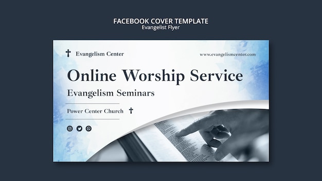 Plantilla de portada de redes sociales de religión y espiritualidad evangelista