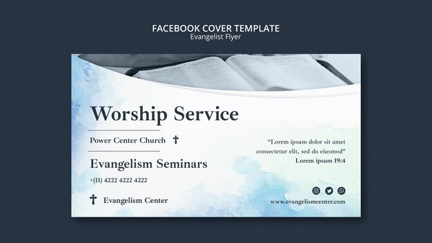 Plantilla de portada de redes sociales de religión y espiritualidad evangelista
