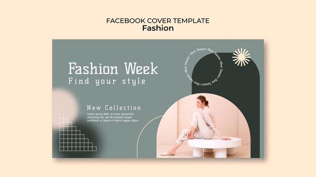 Plantilla de portada de redes sociales de la semana de la moda femenina