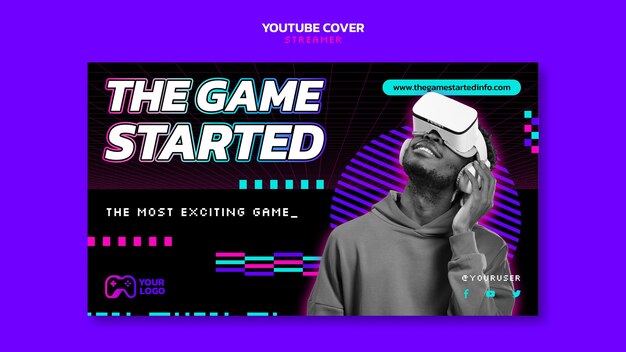Plantilla de portada de streamer de youtube