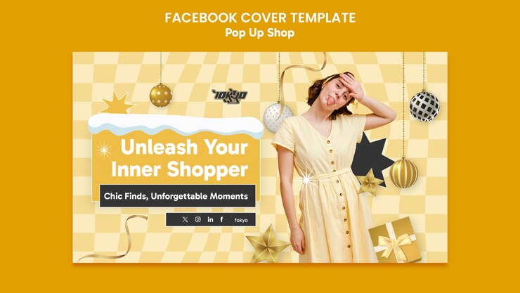 PSD gratuito plantilla de portada de la tienda pop-up de facebook