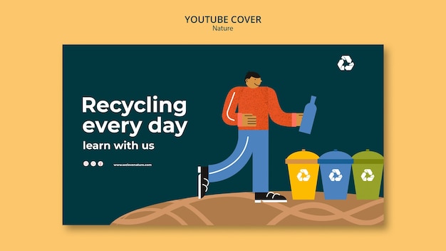 Plantilla de portada de youtube de acción de conservación ambiental