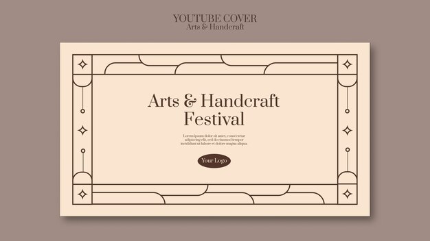 Plantilla de portada de youtube de artes y artesanías