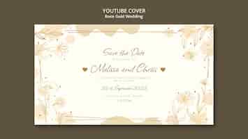 PSD gratuito plantilla de portada de youtube de boda floral
