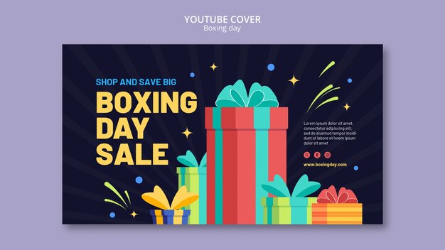 Plantilla de portada de youtube de celebración del día del boxeo