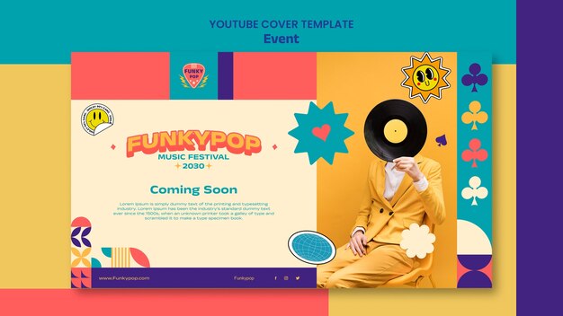 Plantilla de portada de youtube de celebración de evento