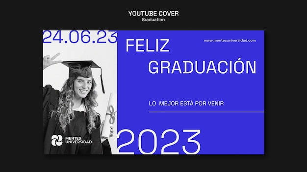 PSD gratuito plantilla de portada de youtube de celebración de graduación