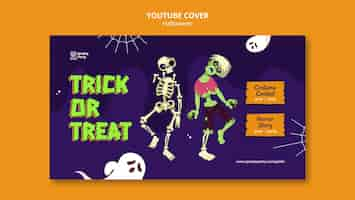 PSD gratuito plantilla de portada de youtube de celebración de halloween